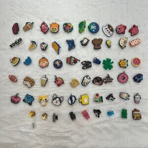 59 Jibbitz by Crocs Multi Themes, Coffee, Boba Tea, Beach, Mario Bros, Sweets